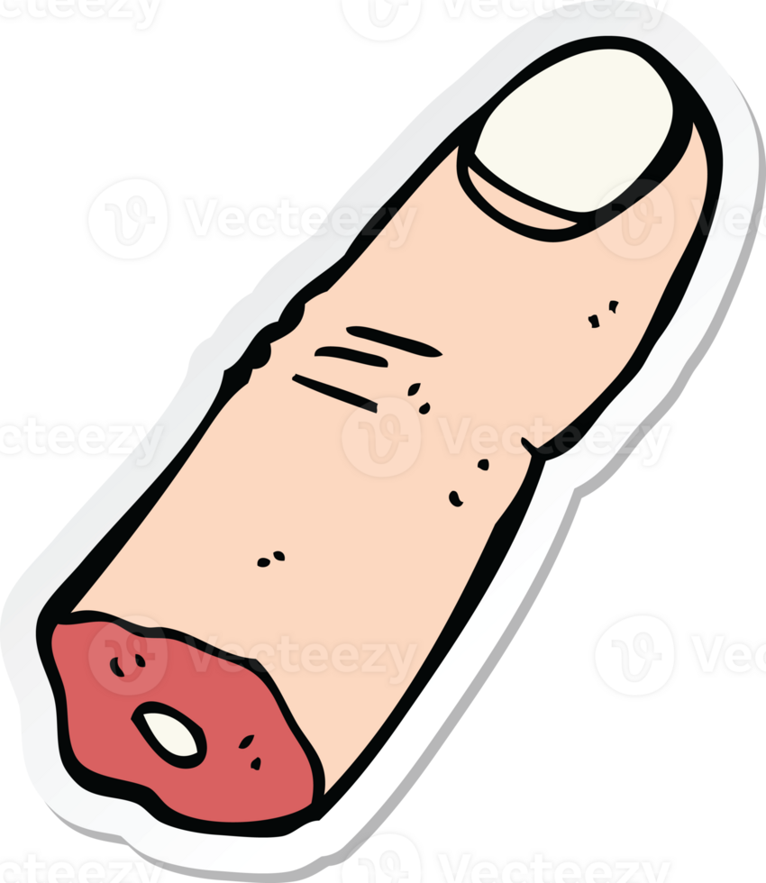 sticker of a cartoon severed finger png