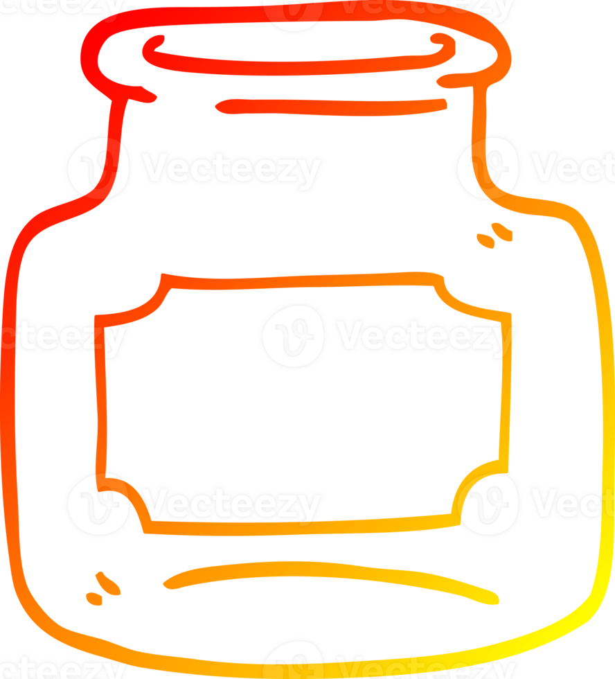 warm gradient line drawing of a cartoon empty jar png