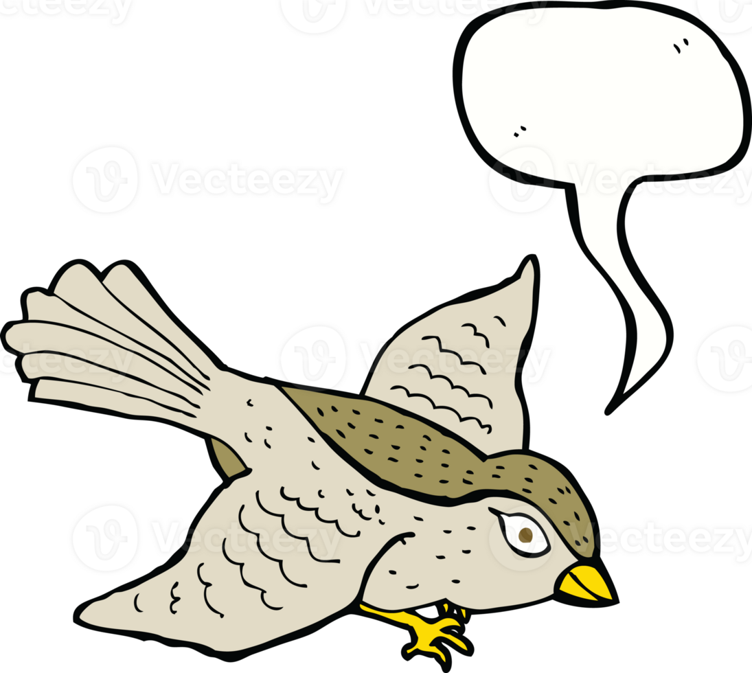cartoon flying bird with speech bubble png