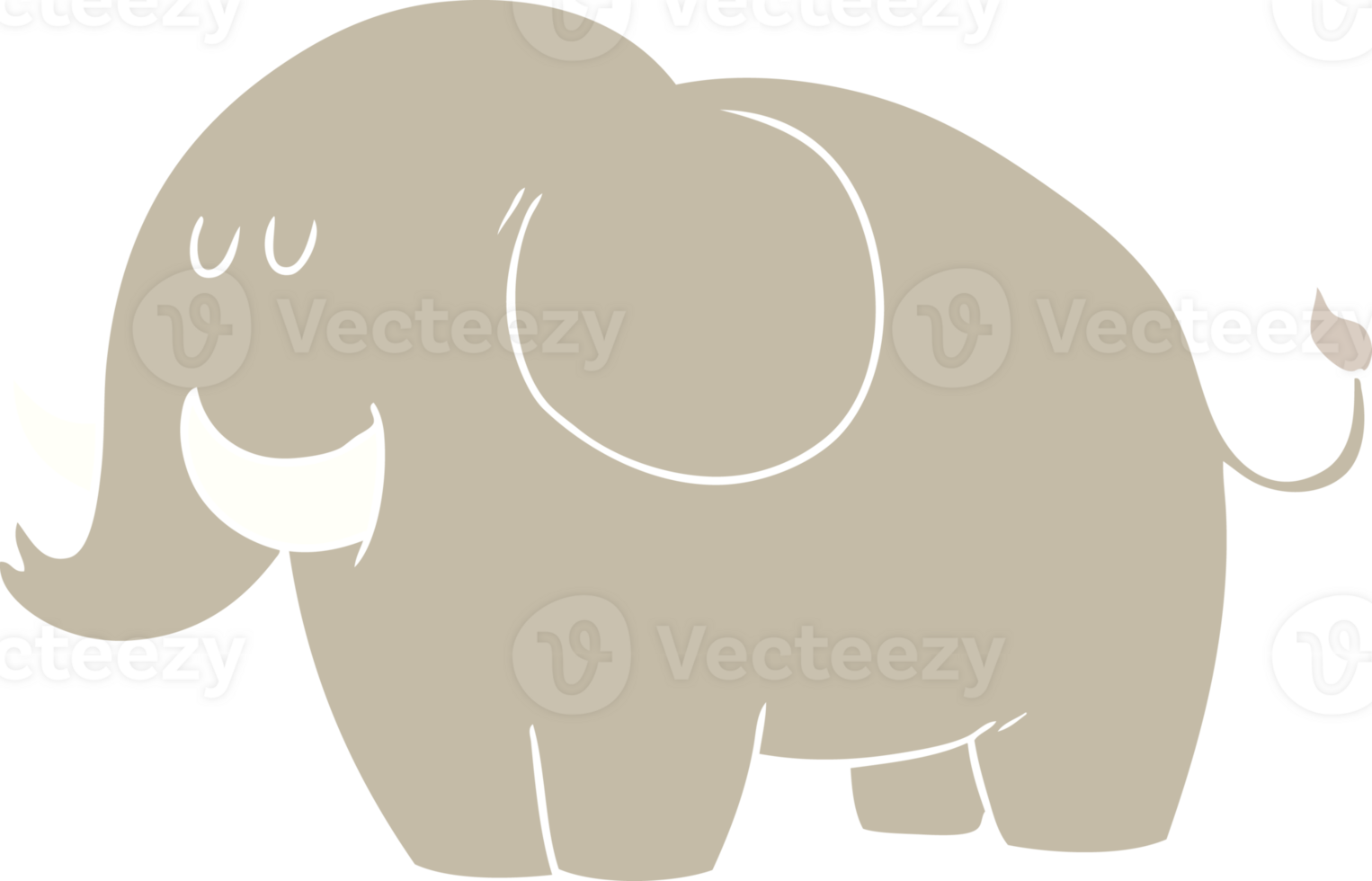 flat color style cartoon elephant png