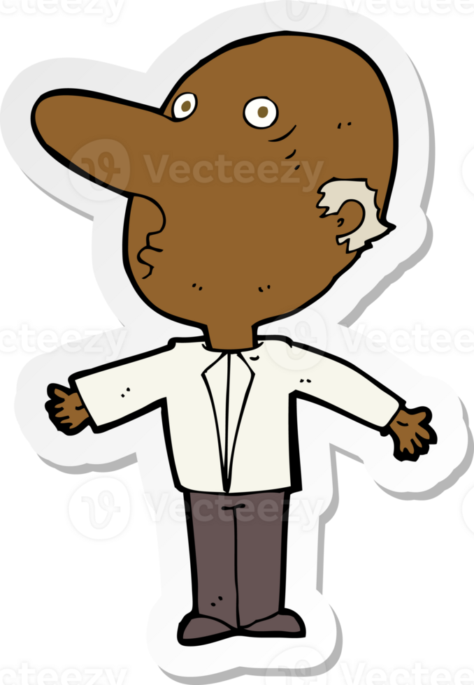 sticker of a cartoon confused middle aged man png