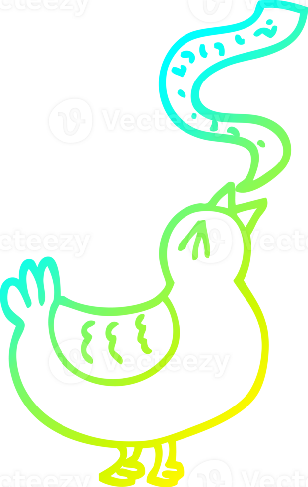 cold gradient line drawing of a cartoon song bird png