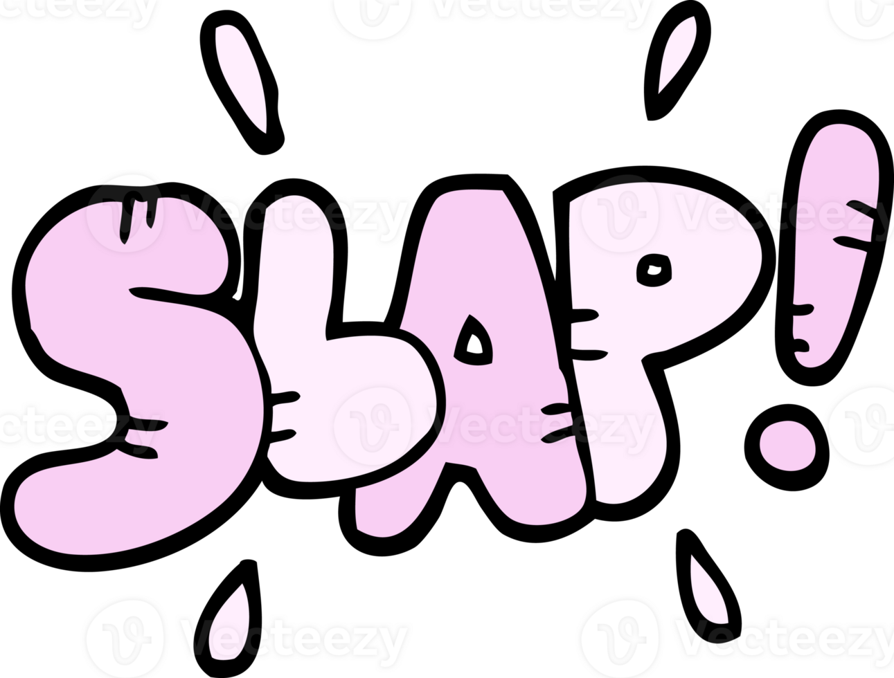 hand drawn doodle style cartoon slap symbol png