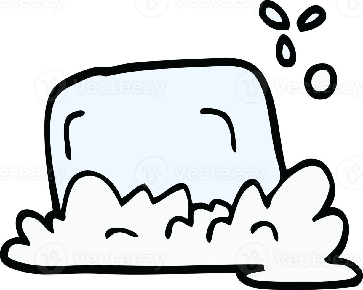 cartoon doodle bar of soap png