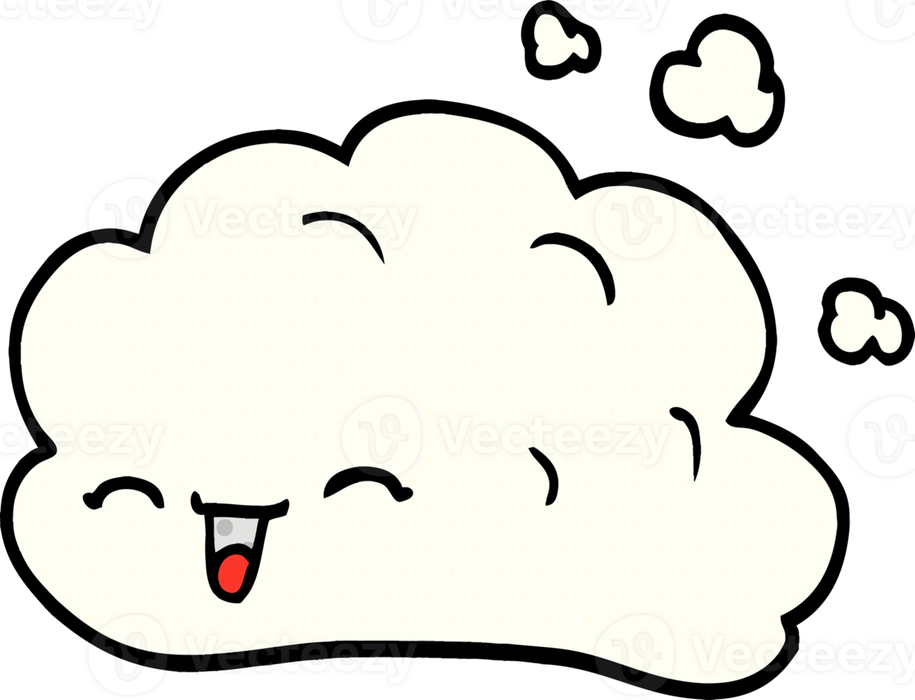 cartoon doodle happy cloud png