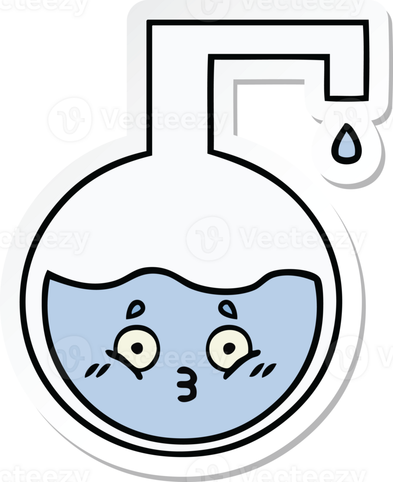 sticker of a cute cartoon science experiment png