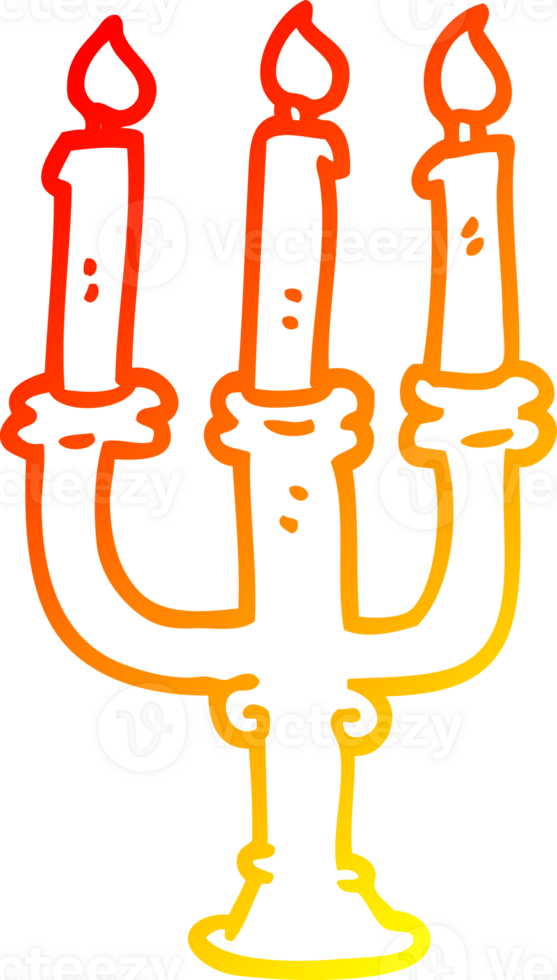 warm gradient line drawing of a cartoon spooky candles png