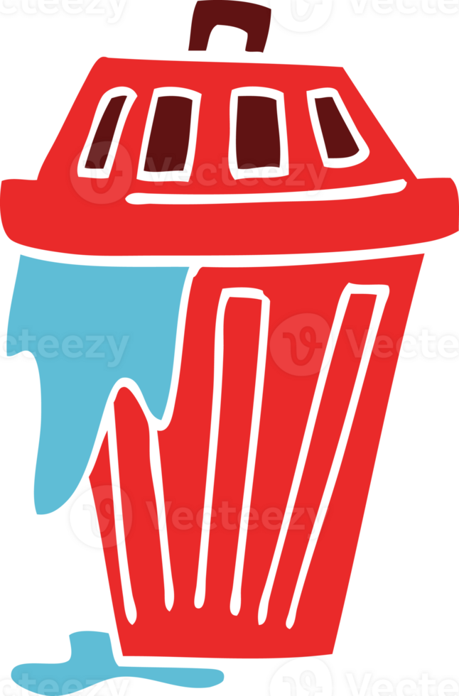 cartoon doodle waste bin png