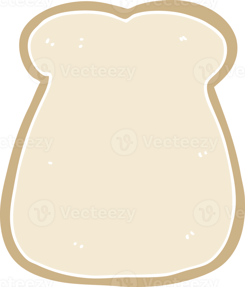 flat color style cartoon slice of bread png