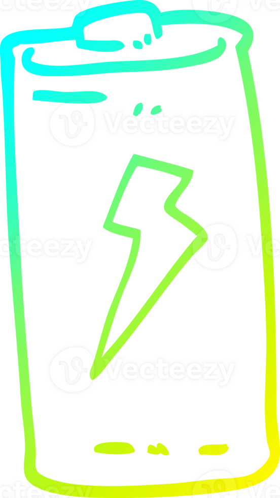 cold gradient line drawing of a cartoon battery png