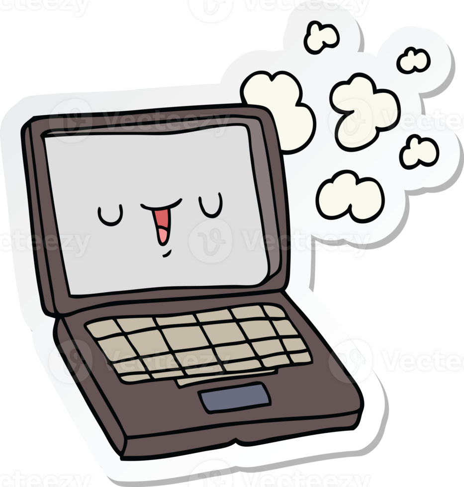 sticker of a cartoon computer png