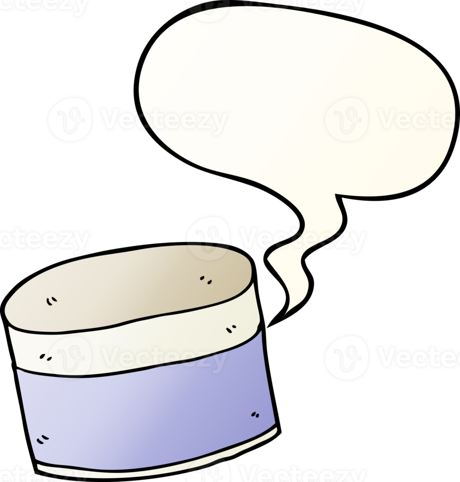 cartoon pot with speech bubble in smooth gradient style png