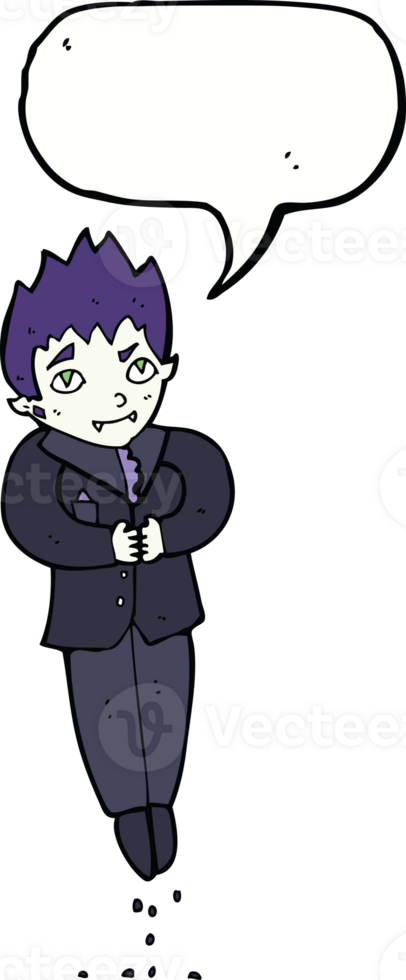 cartoon floating vampire with speech bubble png