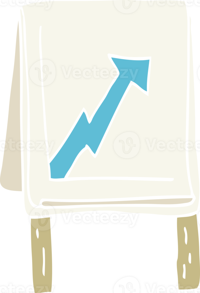 flat color style cartoon business chart with arrow png