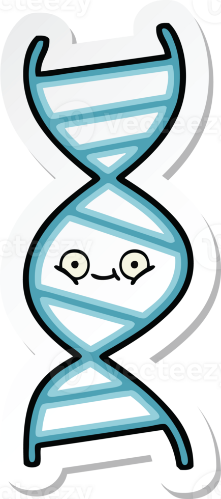 sticker of a cute cartoon DNA strand png