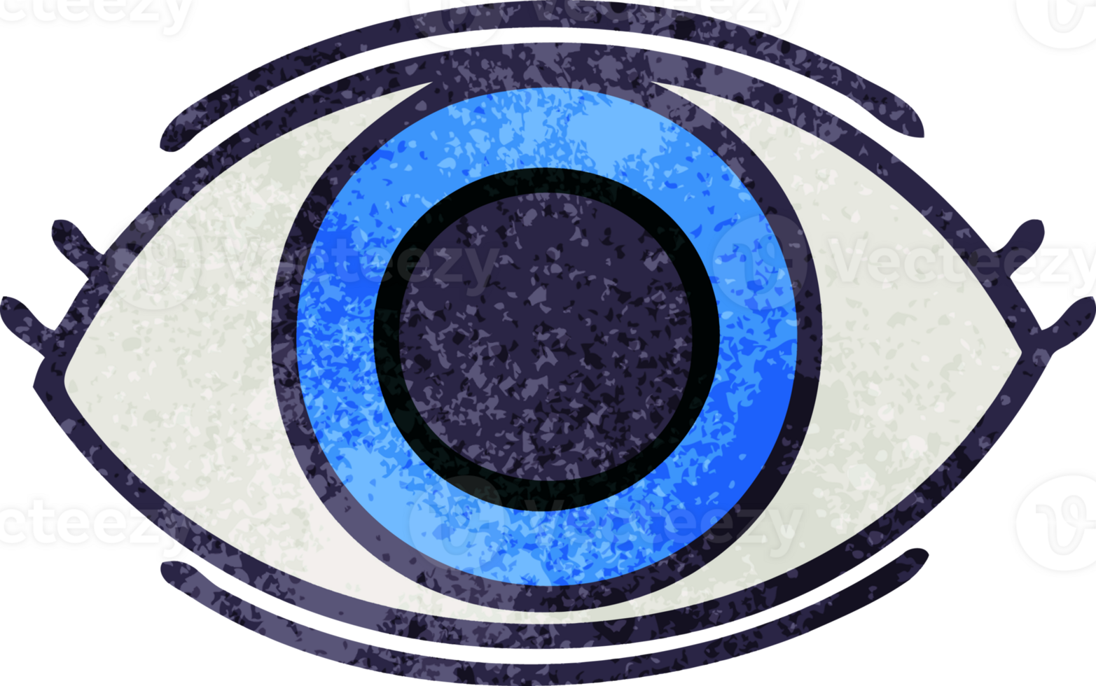 retro grunge texture cartoon of a eye png