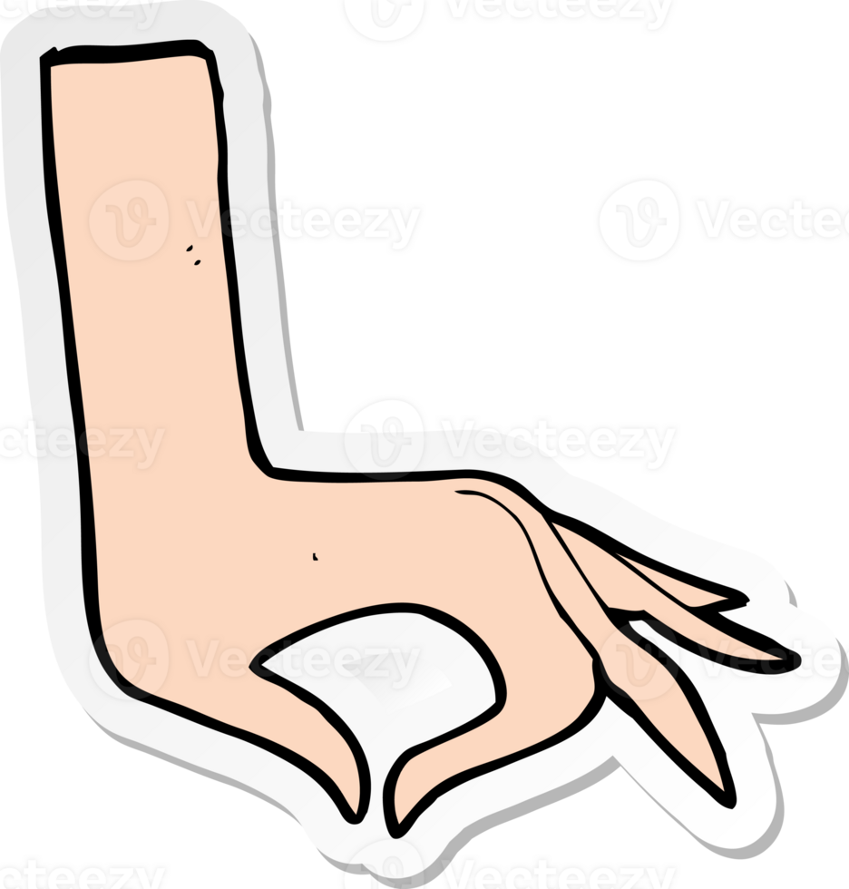 sticker of a cartoon hand symbol png