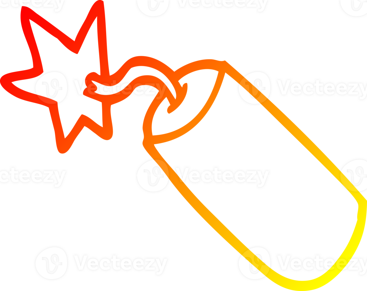 warm gradient line drawing of a cartoon dynamite png