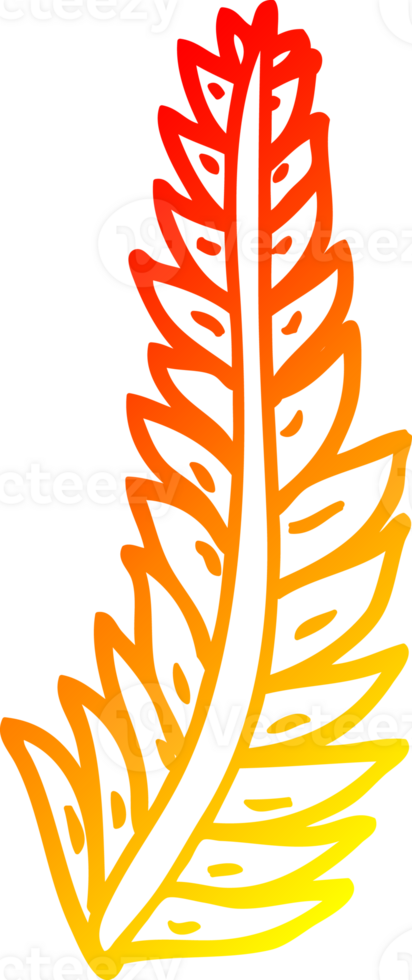 warm gradient line drawing of a cartoon black feather png