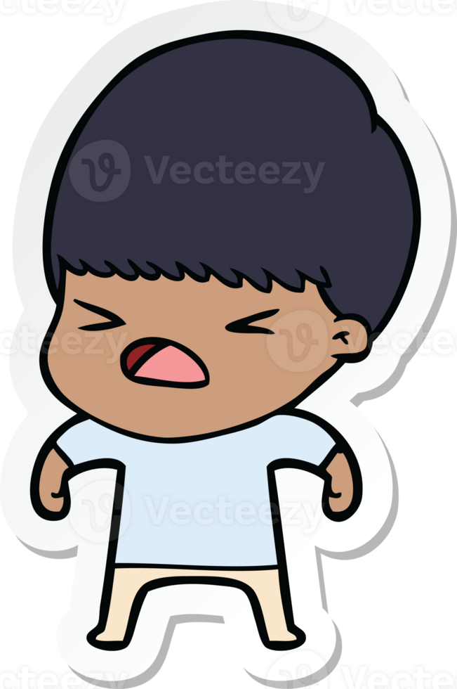 sticker of a cartoon stressed man png