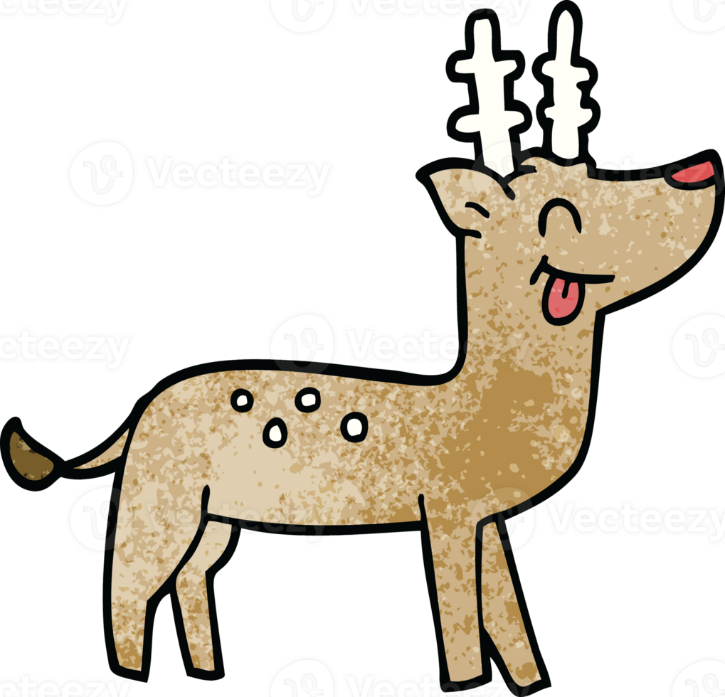 cartoon doodle happy reindeer png