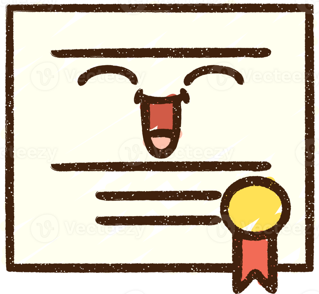 certificat dessin à la craie png