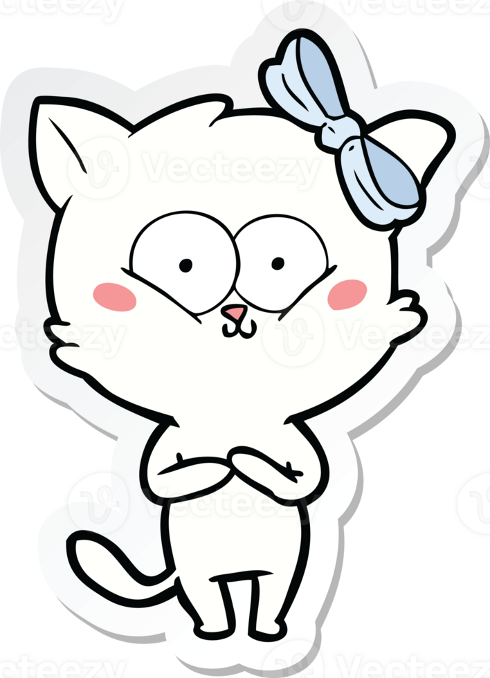 sticker of a cartoon cat png