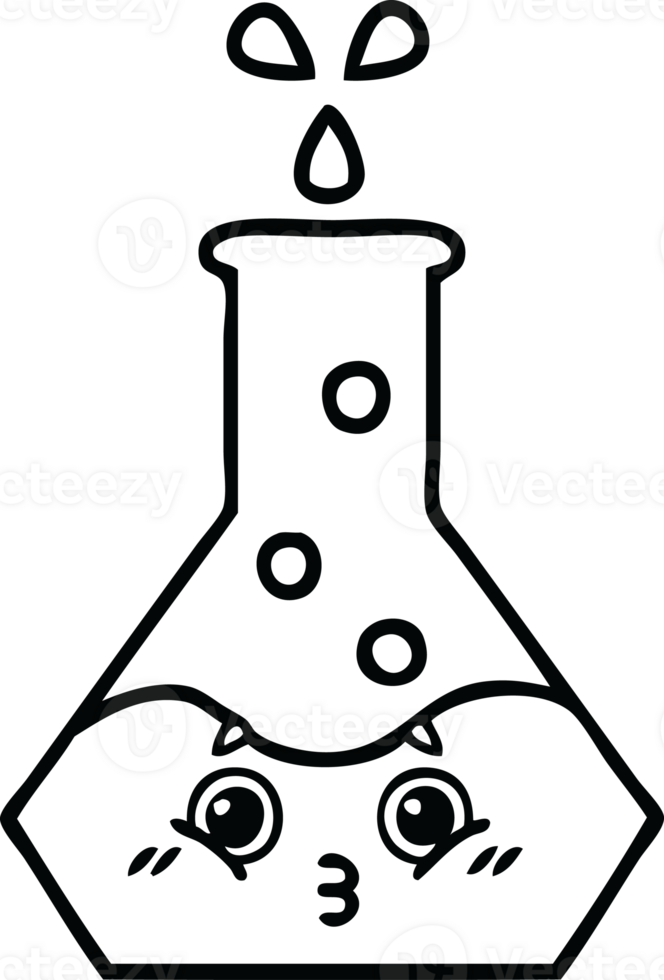 lijn tekening tekenfilm van een wetenschap beker png