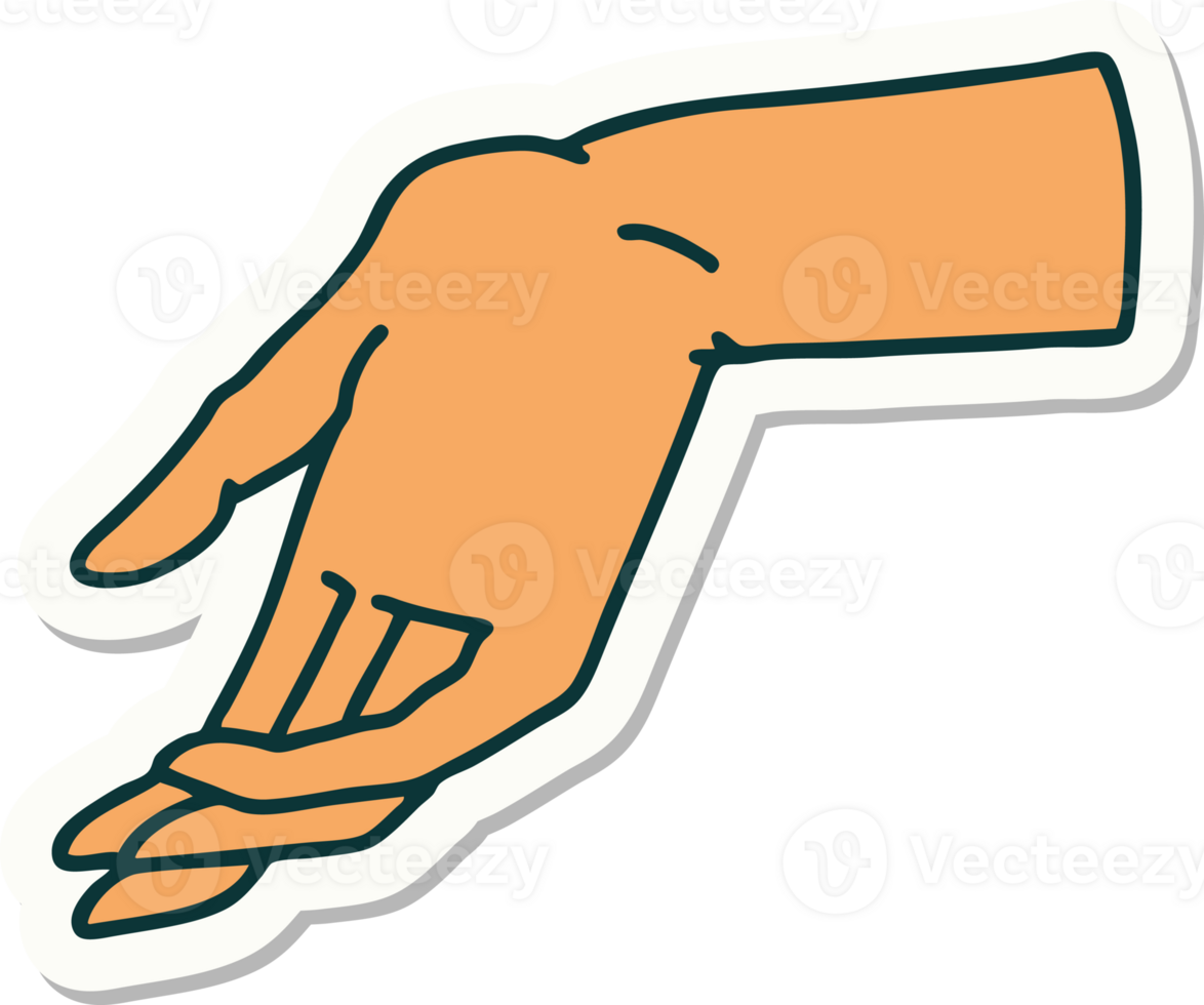 sticker of tattoo in traditional style of a hand png