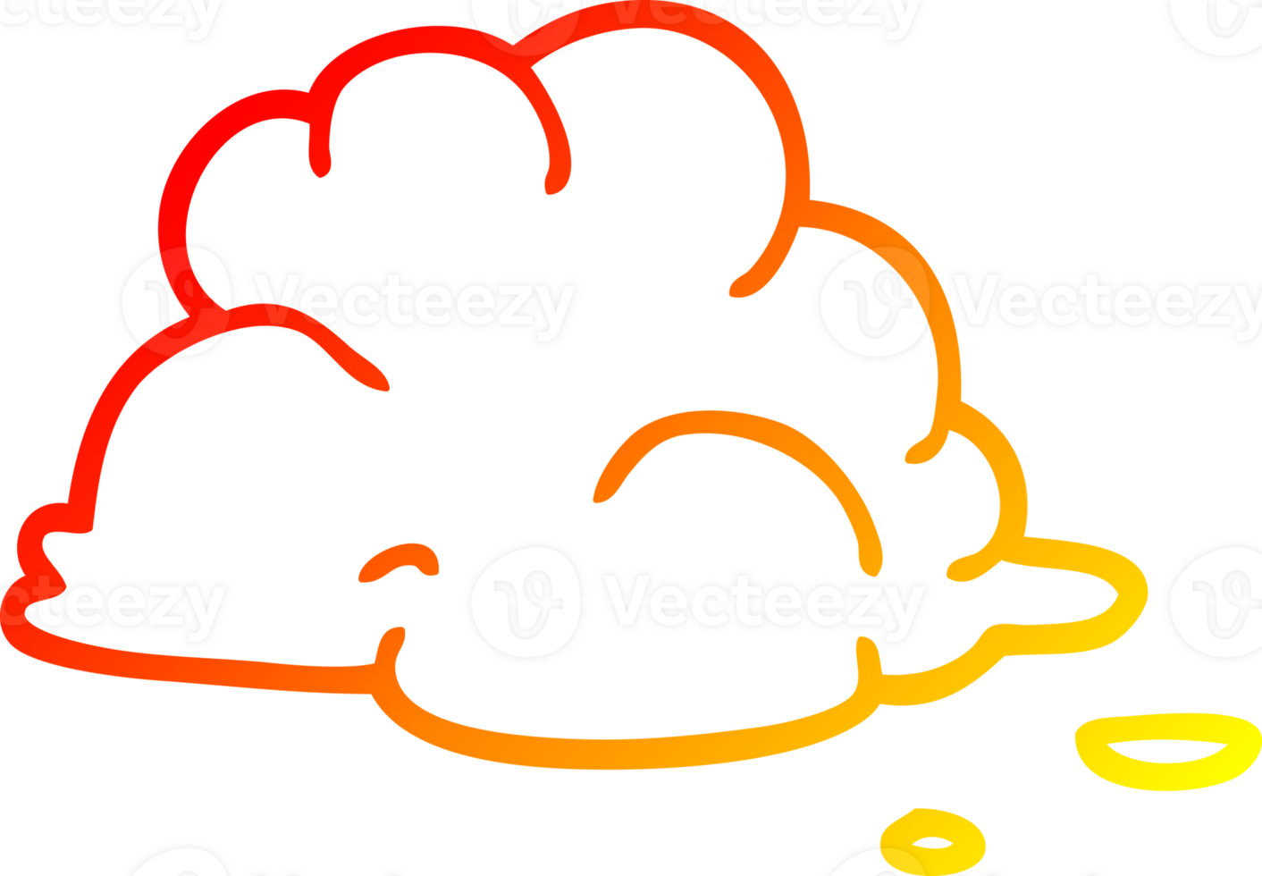 warm gradient line drawing of a cartoon fluffy white clouds png