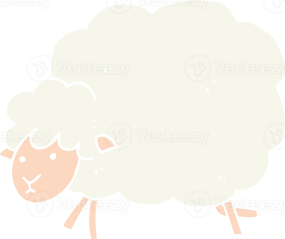 flat color style cartoon sheep png