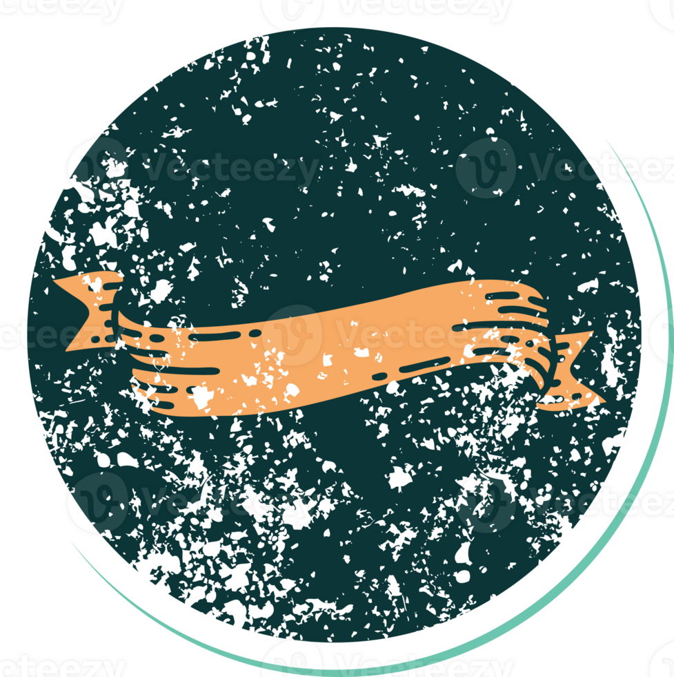 iconic distressed sticker tattoo style image of a banner png