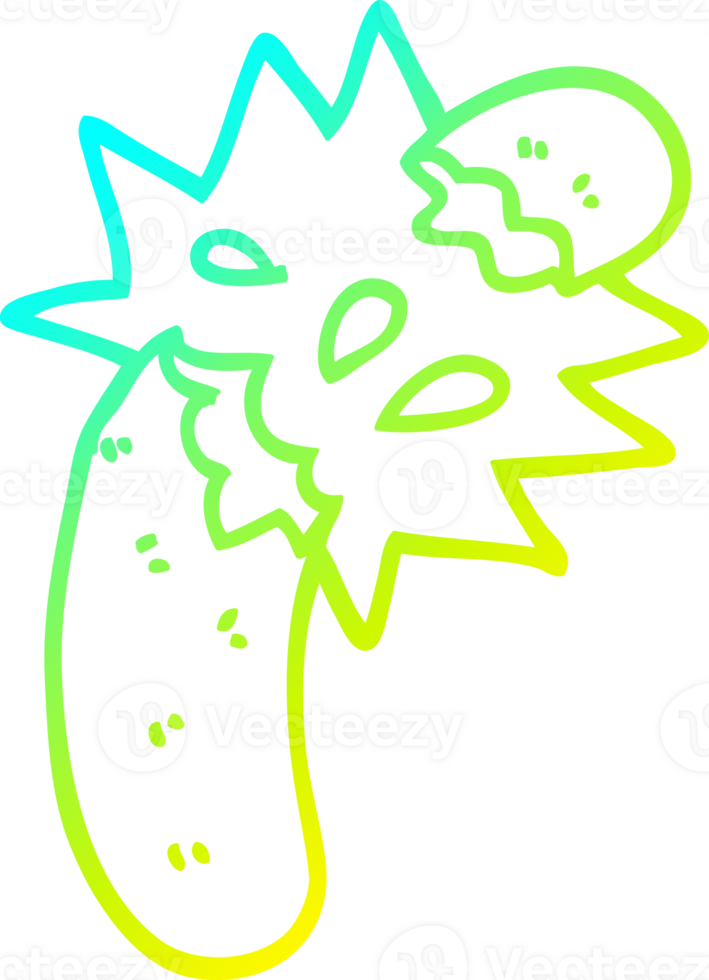 cold gradient line drawing of a cartoon sausage png