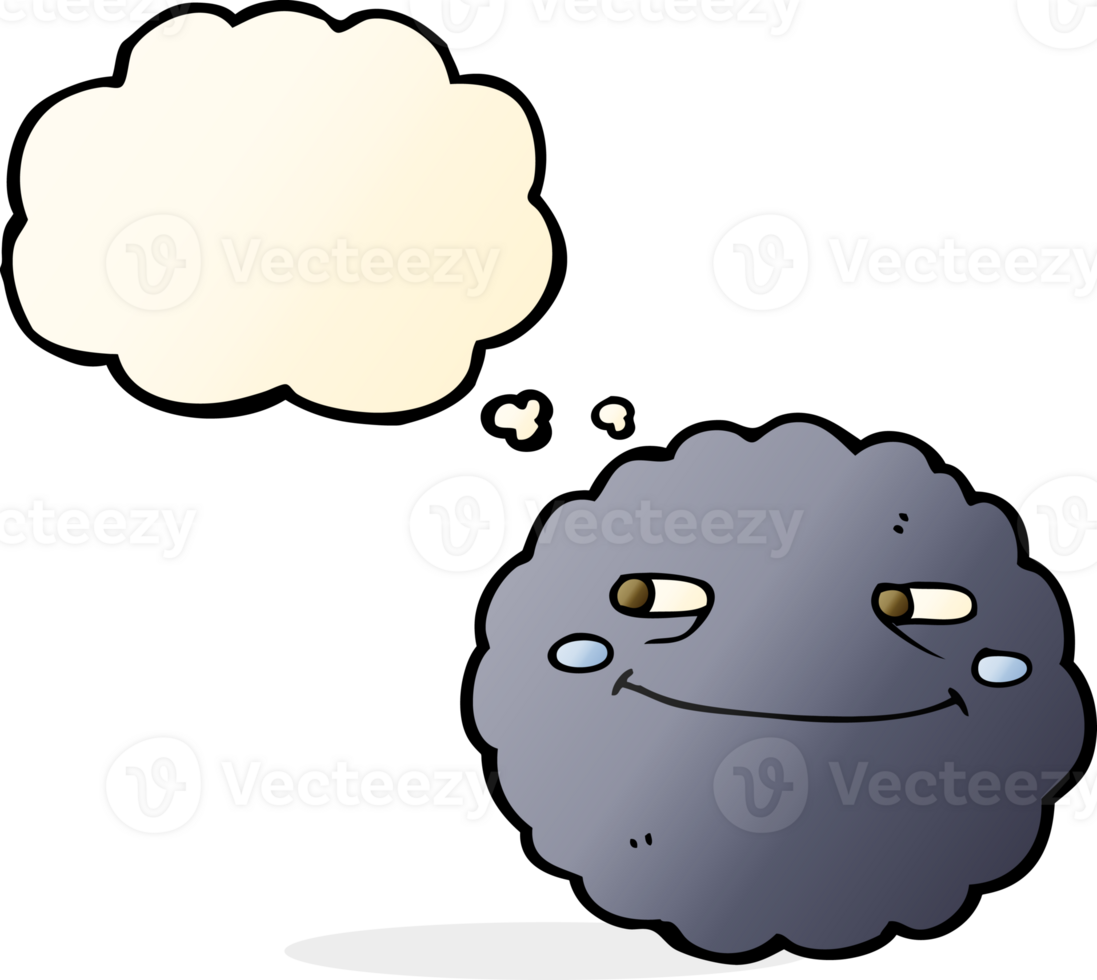 cartoon happy rain cloud with thought bubble png