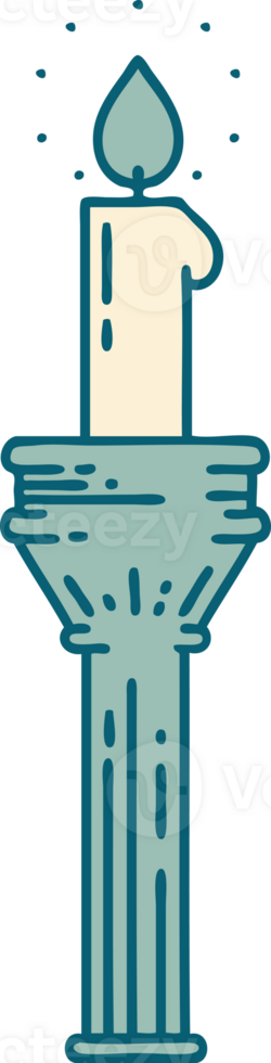 iconic tattoo style image of a candelabra png