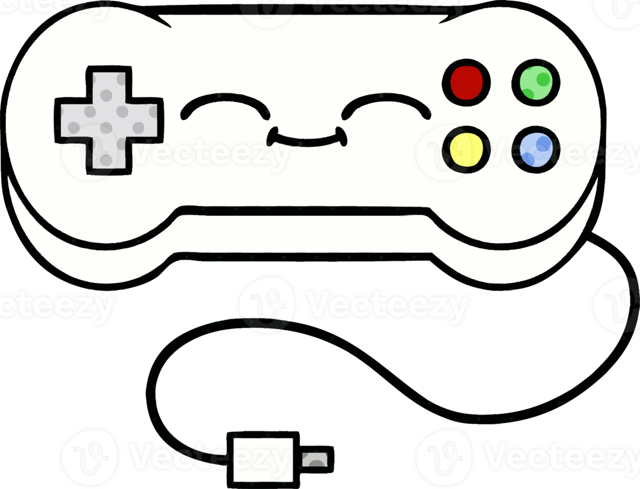 comic book style cartoon of a game controller png