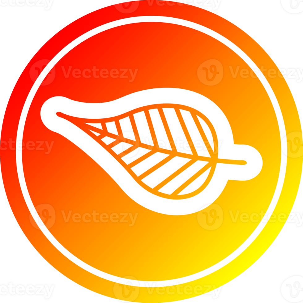 natural leaf circular icon with warm gradient finish png