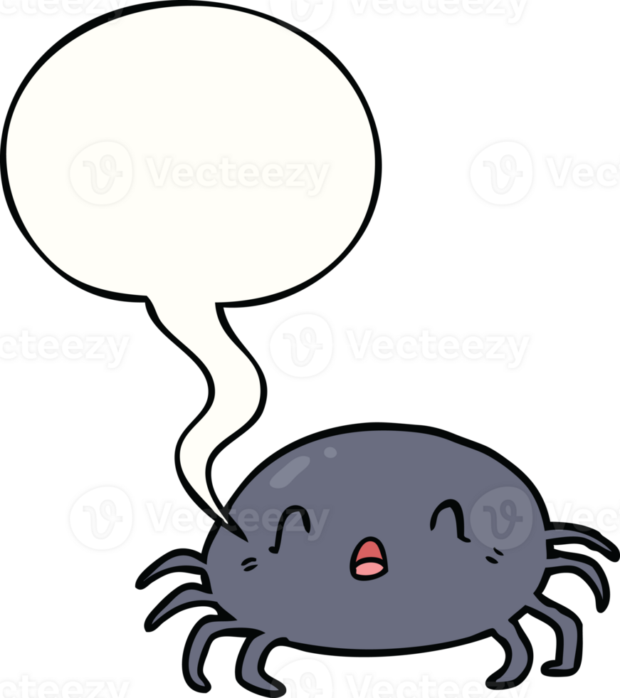 cartoon halloween spider with speech bubble png