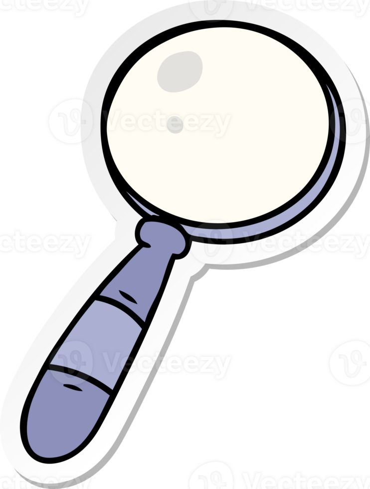 hand drawn sticker cartoon doodle of a magnifying glass png