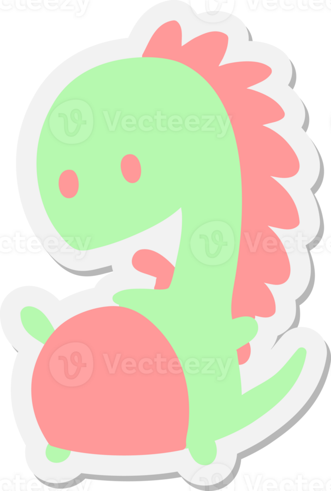 happy dinosaur sticker png