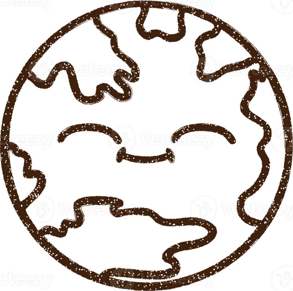 Happy Planet Charcoal Drawing png