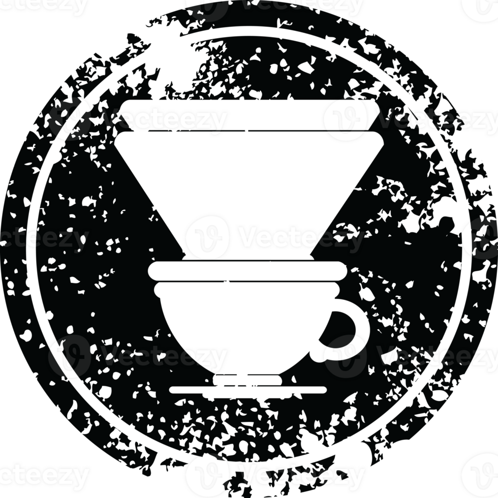 coffee filter cup circular distressed symbol png
