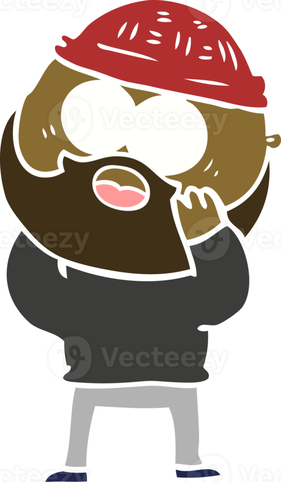 flat color style cartoon bearded man png