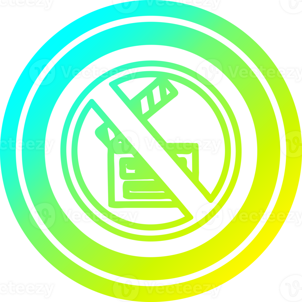 no filming circular icon with cool gradient finish png