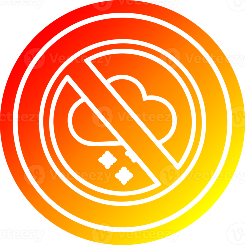 no cold weather circular icon with warm gradient finish png