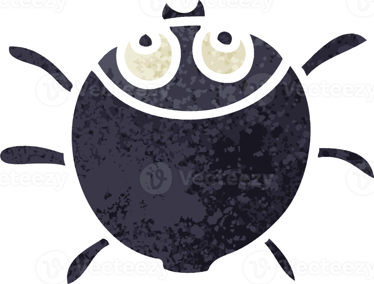 retro illustration style quirky cartoon beetle png