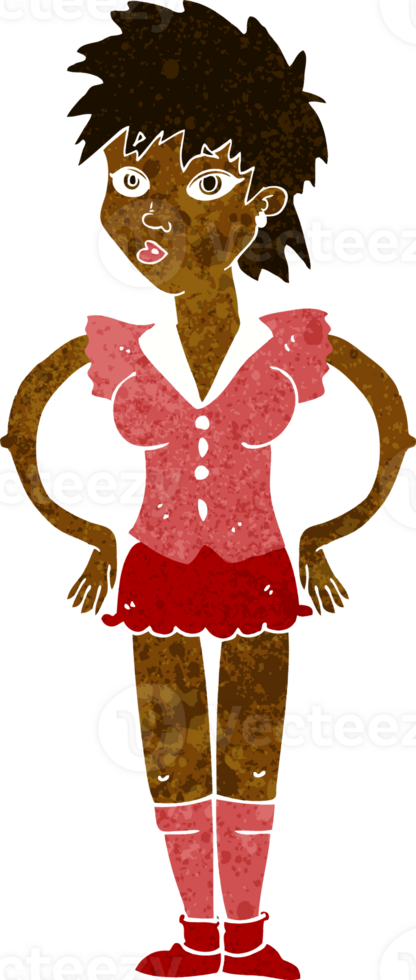 cartoon woman with hands on hips png