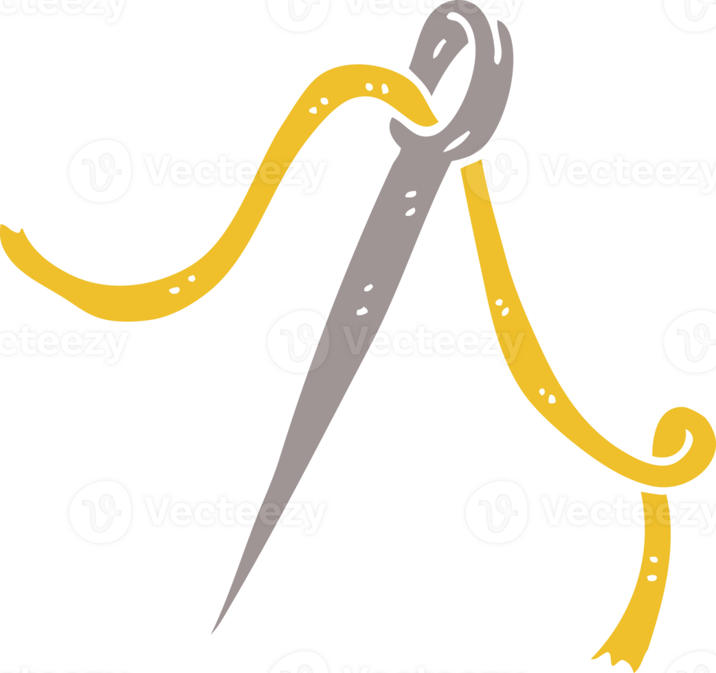 cartoon doodle needle and thread png