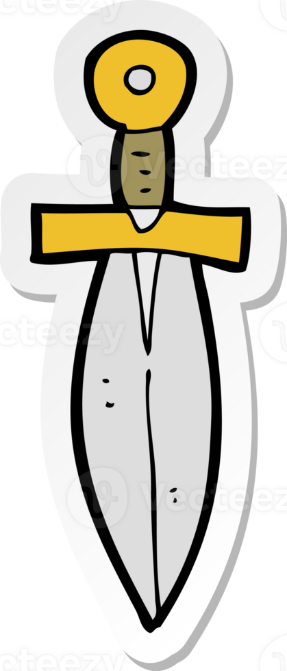 sticker of a cartoon old dagger png