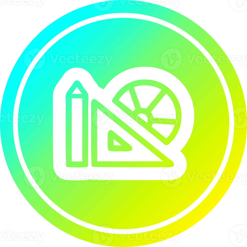 math equipment circular icon with cool gradient finish png